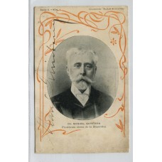 MANUEL QUINTANA TARJETA POSTAL CON FIRMA AUTOGRAFA CIRCA 1905